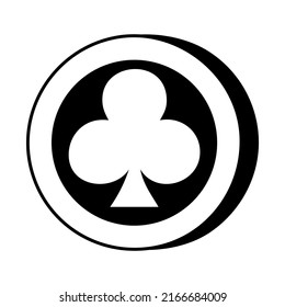 Icon Clubs Casino Slot Machine shape. Gambling symbol, object. Vector illustration