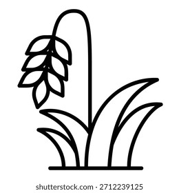 Icono de un grupo de plantas de trigo con una ramita de semillas