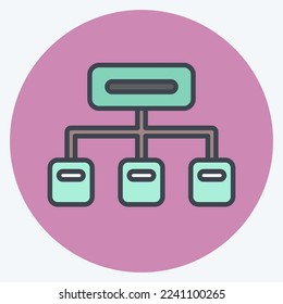Icon Clustering. related to Machine Learning symbol. color mate style. simple design editable. simple illustration. simple vector icons
