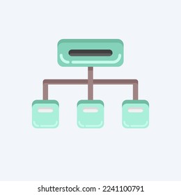 Icon Clustering. related to Machine Learning symbol. flat style. simple design editable. simple illustration. simple vector icons