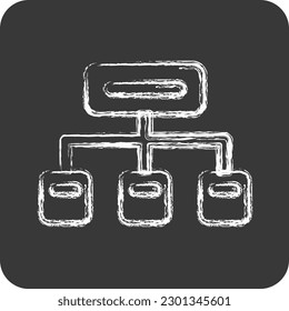 Icon Clustering. related to Machine Learning symbol. chalk Style. simple design editable