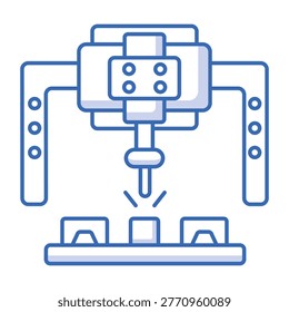 An icon of a cnc router designed in line style