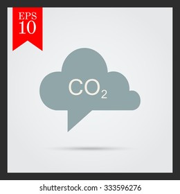 Icon of CO2 sign in grey cloud