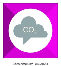 Icon of CO2 sign in grey cloud