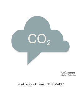 Icon of CO2 sign in grey cloud