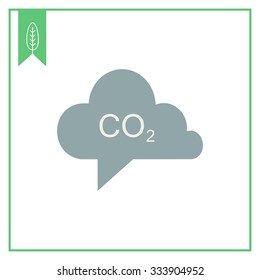 Icon of CO2 sign in grey cloud