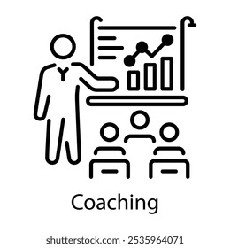 Un icono de coaching en estilo de línea  