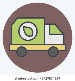 Icon Coal Delivery. related to Ecology symbol. color mate style. simple design editable. simple illustration