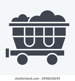 Icon Coal Wagon. related to Train Station symbol. glyph style. simple design illustration
