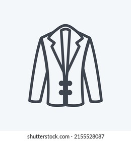 Icon Coat. geeignet für Männer-Zubehörsymbol. Linienstil. einfaches Design bearbeitbar. Designvorlage, Vektor. einfache Symbolillustration