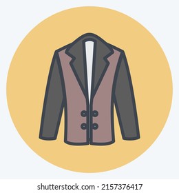 Icon Coat. suitable for men accessories symbol. color mate style. simple design editable. design template vector. simple symbol illustration