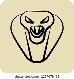 Icon Cobra. related to Animal Head symbol. glyph style. simple design editable. simple illustration