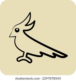 Icon Cockatoo. related to Domestic Animals symbol. glyph style. simple design editable. simple illustration