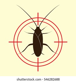 The icon of a cockroach red target 