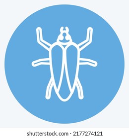 Icon Cockroach. suitable for Animal symbol. blue eyes style. simple design editable. design template vector. simple symbol illustration