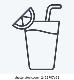 Icon Cocktail 2. related to Cocktails,Drink symbol. line style. simple design editable. simple illustration