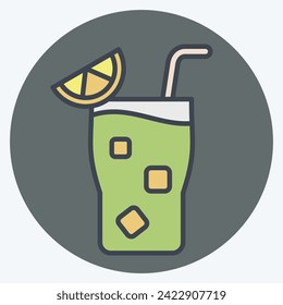 Icon Cocktail 3. related to Cocktails,Drink symbol. color mate style. simple design editable. simple illustration