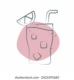 Icon Cocktail 3. related to Cocktails,Drink symbol. Color Spot Style. simple design editable. simple illustration