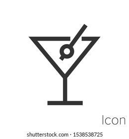 Icon cocktail in black and white Illustration.