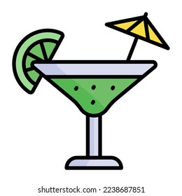 An icon of cocktail in modern and trendy style