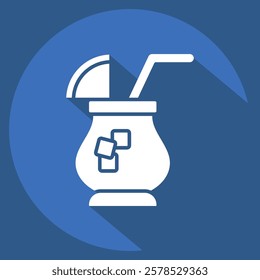 Icon Cocktail. related to Summer symbol. long shadow style. design editable