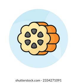 Eine Ikone von Kakaobohnen im modernen Flachstil, einsatzbereit und zum Download bereit