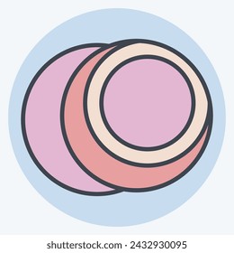 Icon Coconut 2. related to Milk and Drink symbol. color mate style. simple design editable. simple illustration