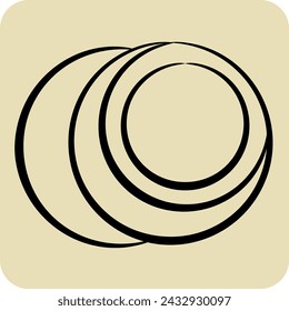 Icon Coconut 2. related to Milk and Drink symbol. hand drawn style. simple design editable. simple illustration