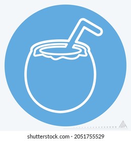 Icon Coconut - Blue Eyes Style - Simple illustration, Editable stroke, Design template vector, Good for prints, posters, advertisements, announcements, info graphics, etc.