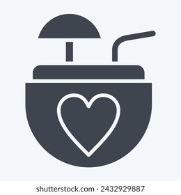 Icon Coconut. related to Milk and Drink symbol. glyph style. simple design editable. simple illustration
