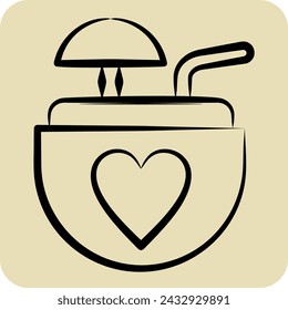 Icon Coconut. related to Milk and Drink symbol. hand drawn style. simple design editable. simple illustration