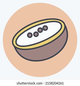 Icon Coconut. suitable for Fruits and Vegetables symbol. color mate style. simple design editable. design template vector. simple symbol illustration