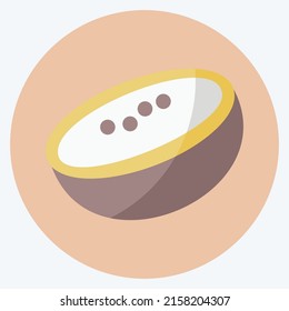 Icon Coconut. suitable for Fruits and Vegetables symbol. flat style. simple design editable. design template vector. simple symbol illustration