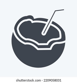 Icon Coconut. suitable for Nuts symbol. glyph style. simple design editable. design template vector. simple illustration