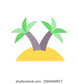 icon coconut tree and beach, editable file