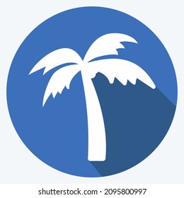 Icon Coconut Tree - Long Shadow Style - Simple illustration,Editable stroke,Design template vector, Good for prints, posters, advertisements, announcements, info graphics, etc.