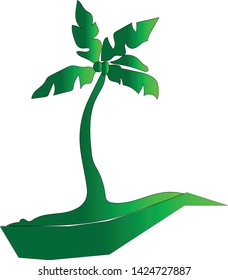 Icon of a coconut tree with two charming green fruits