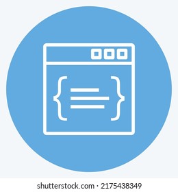 Icon Code. suitable for Programming symbol. blue eyes style. simple design editable. design template vector. simple symbol illustration