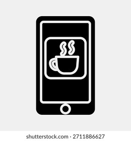 Symbol-Kaffee-App. Elemente der Kaffeestube. Symbol im Symbolstil.