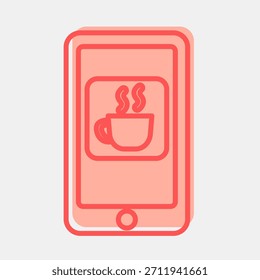 App de café Icon. Elementos de cafetería. Icono en estilo de dos tonos.