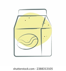 Icon Coffee Bag. related to Coffee symbol. Color Spot Style. simple design editable. simple illustration