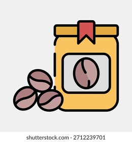 Bolsa de café Icon. Elementos de cafetería. Icono en estilo de línea rellenada.