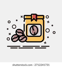Icon coffee bag. Coffee shop elements. Icon in MBE style.