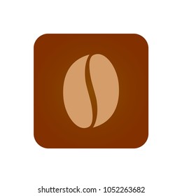 Icon with coffee bean in a brown square