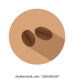Icon Coffee Bean Flat Design - Vector