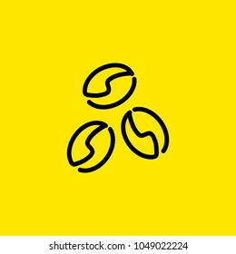 Icon of coffee bean. Seed, caffeine, cocoa. Source for coffee concept. Can be used for topics like coffee plant, production, aroma