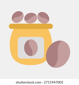 Icono de grano de café. Elementos de cafetería. Icono en estilo plano.