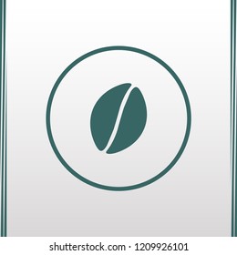 Icon of coffee beans isolated flat vector web icon