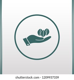 Icon of coffee beans isolated flat vector web icon