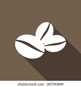 Icon Coffee beans with a long shadow